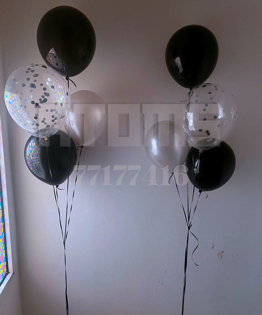 Black Helium Balloon Bunch