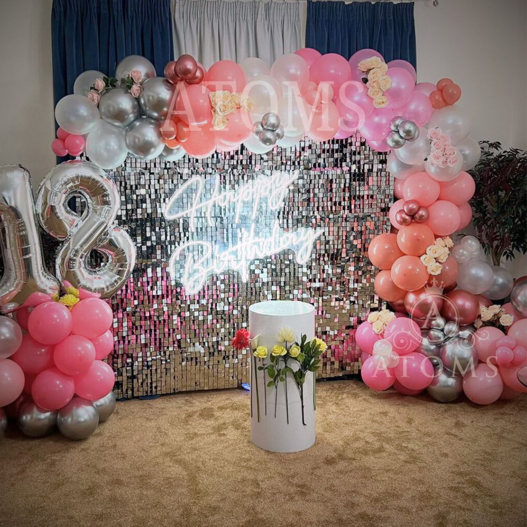 Pink shimmer wall Setup