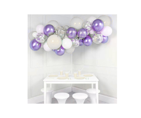 Purple & Silver Balloon Garland