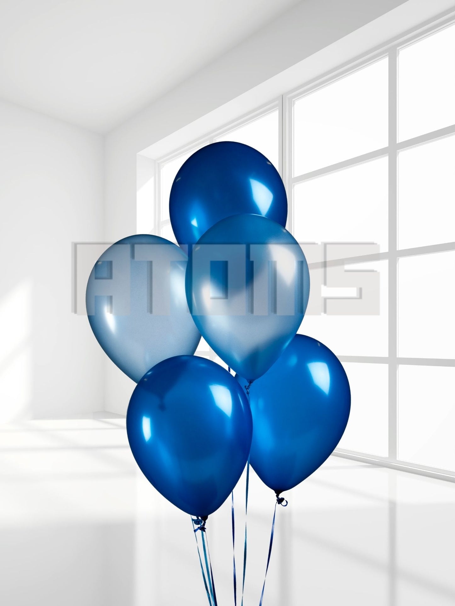 Blue Helium Balloon Bunch