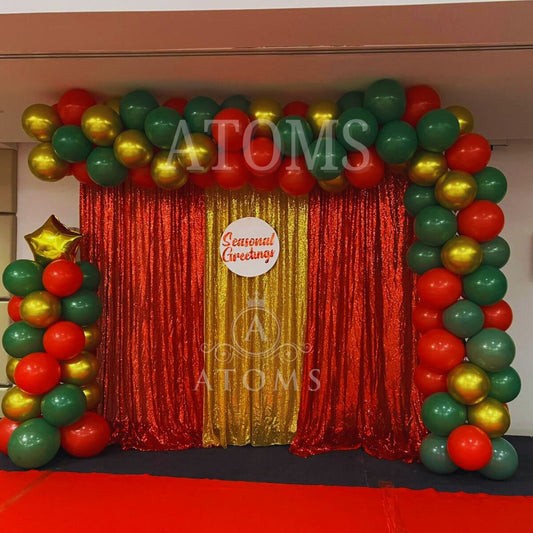 Christmas Curtain Setup