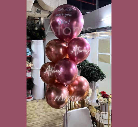 10pcs Customised Helium Balloon Bunch