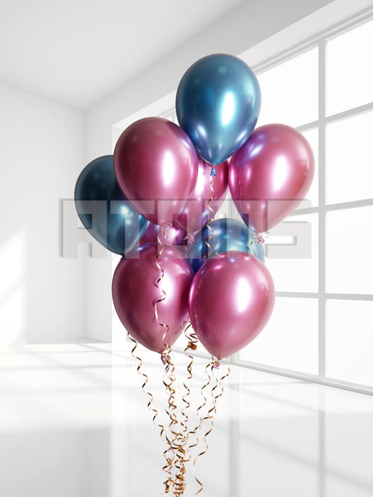 Pink & Blue Helium Balloon Bunch