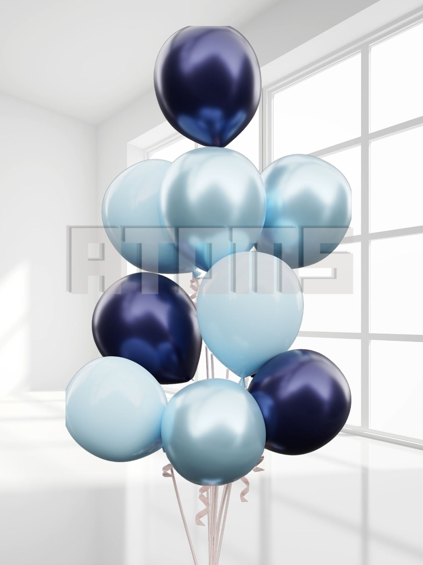 Blue Helium Balloon Bunch