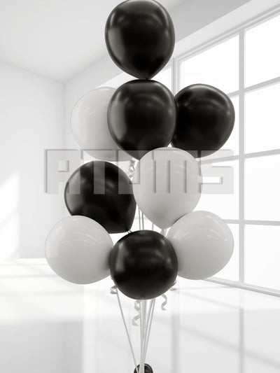 Black & White Helium Balloon Bunch