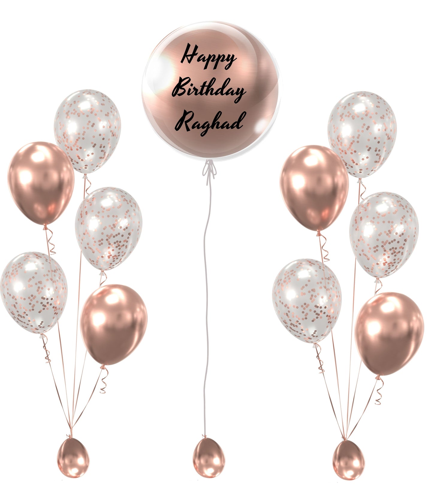 Rosegold Helium Balloon Bunches