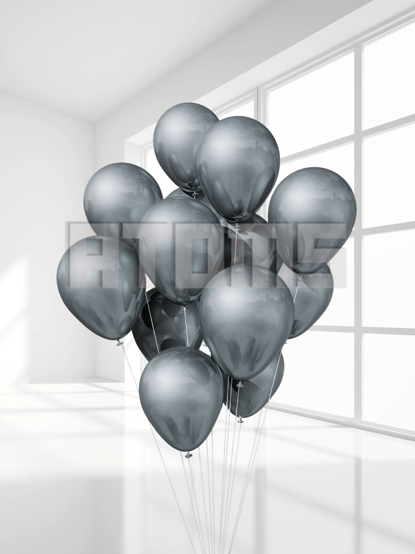 Silver Helium Balloon Bunch