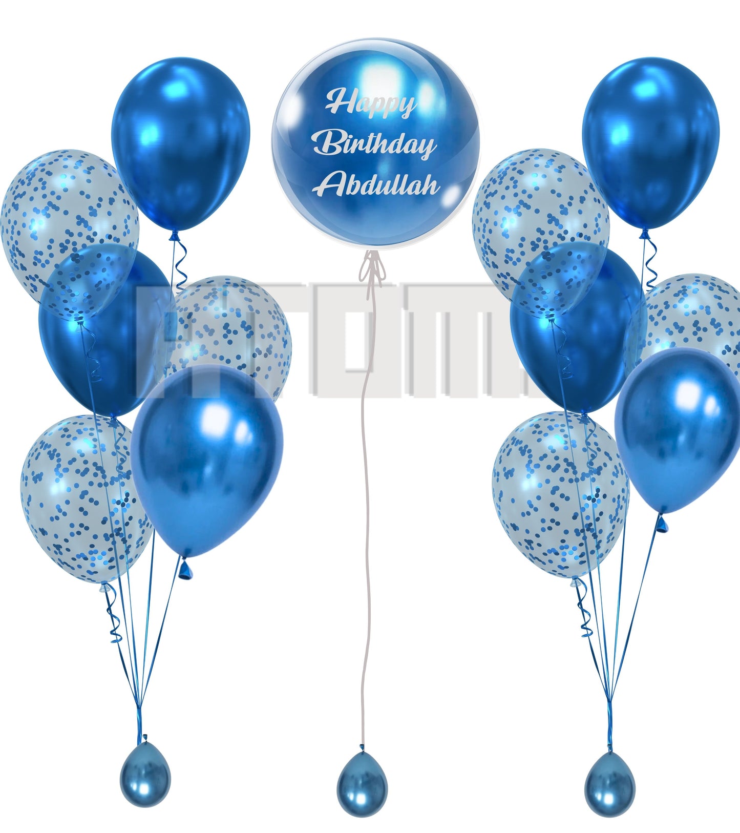 Blue Helium Balloon Bunches