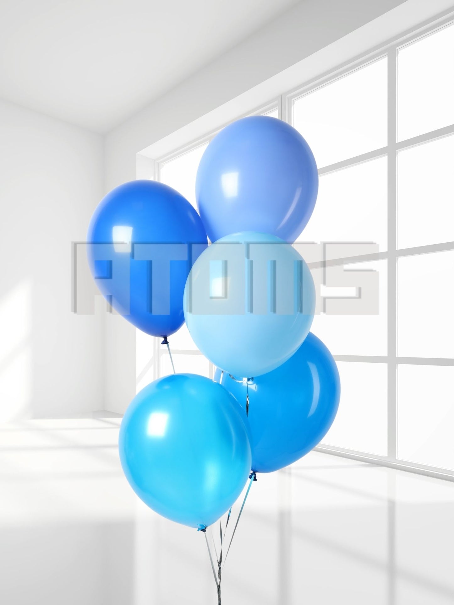 Blue Helium Balloon Bunch