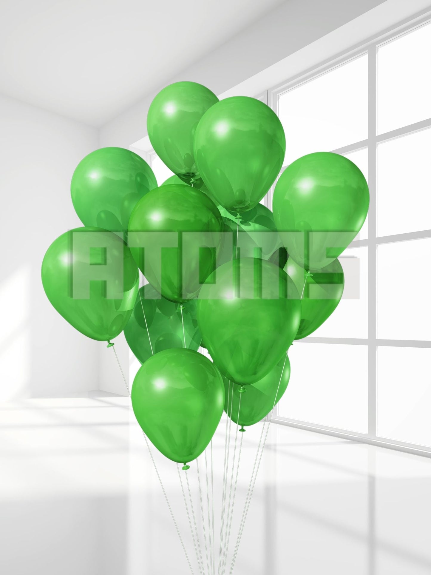 Green Helium Balloon Bunch