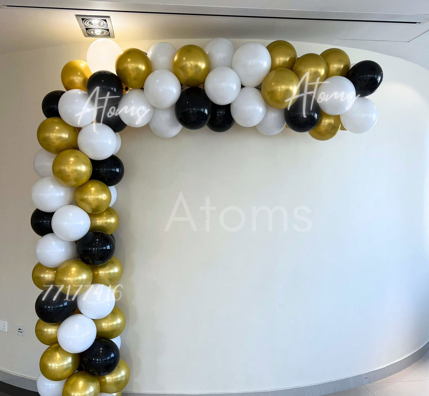 Black & Gold Bronze Balloon arch Setup