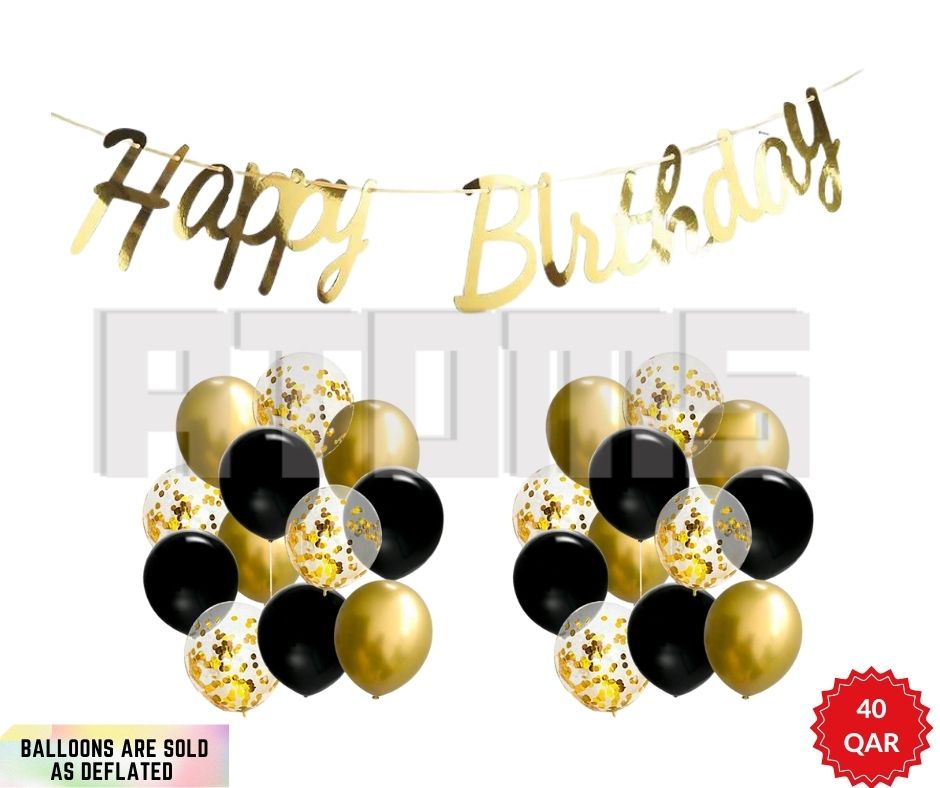 Gold & Black Birthday Set