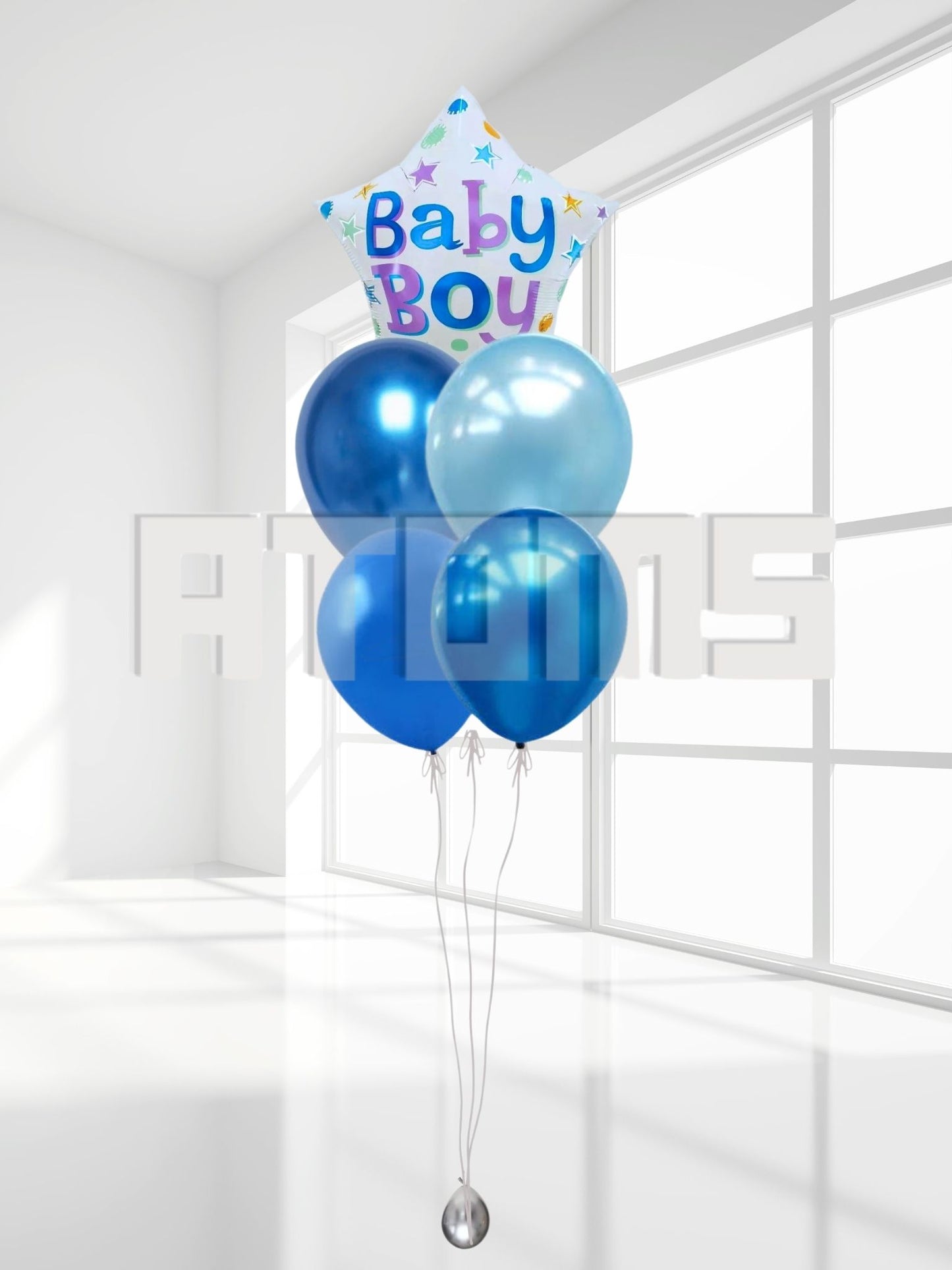 Baby Shower Mini Balloon Bunch (Blue)