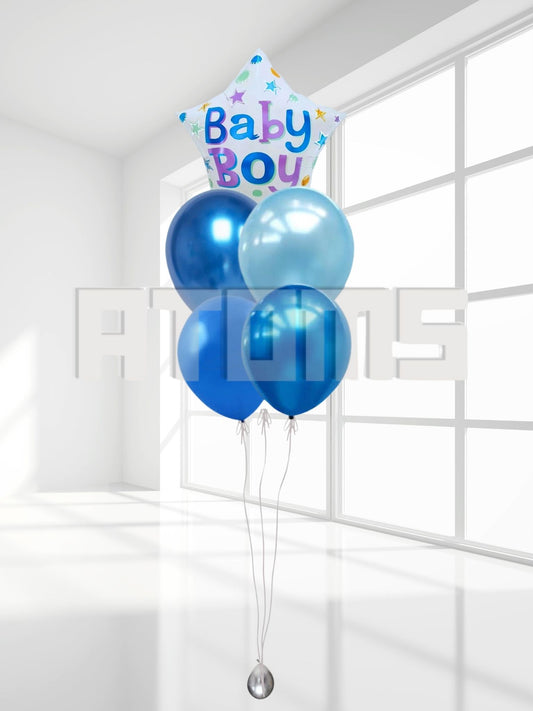 Baby Shower Mini Balloon Bunch (Blue)