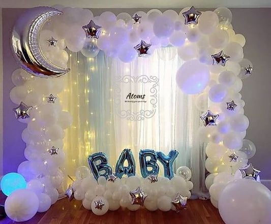 Baby Shower Platinum Balloons Setup - Premium Décor for You