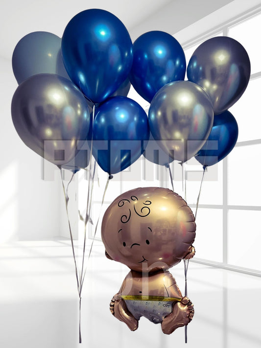 Baby Shower Mini Balloon Bunch (Blue)