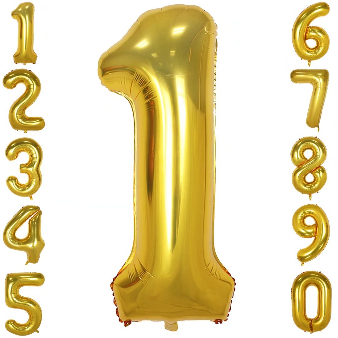 32 inch Gold Number Balloon