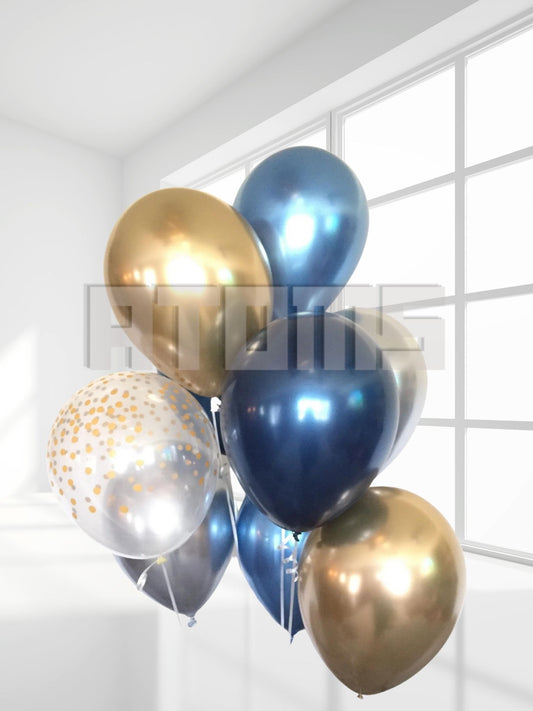 Blue Helium Balloon Bunch