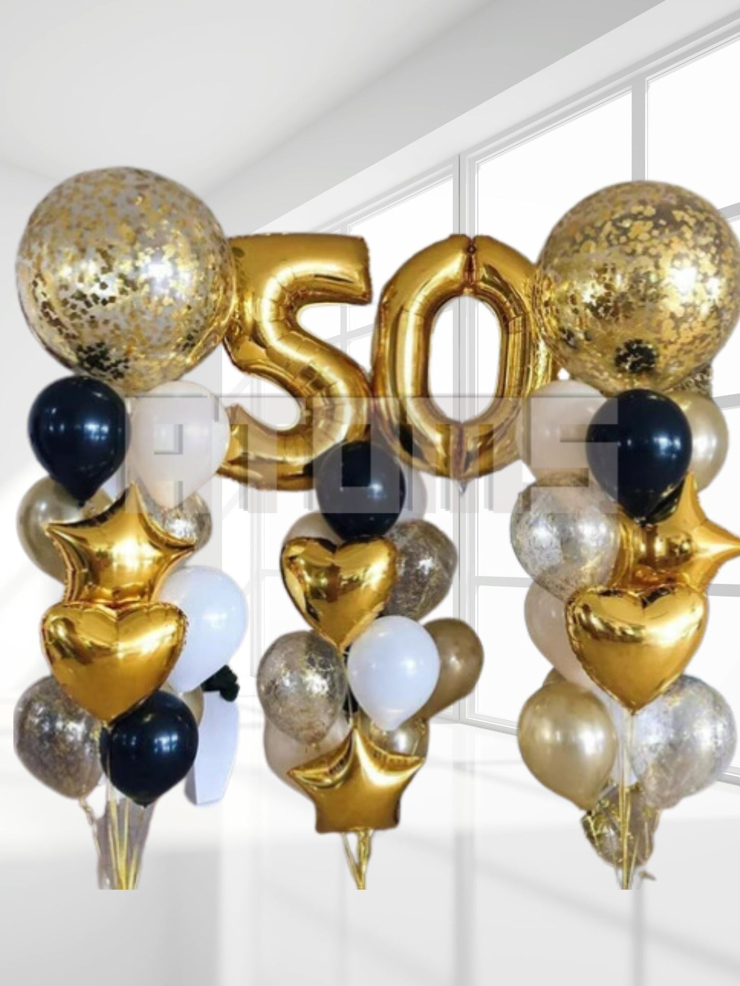 Gold Helium Balloon Bunch