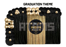 Load image into Gallery viewer, Pink Theme Graduation Curtains Setup
