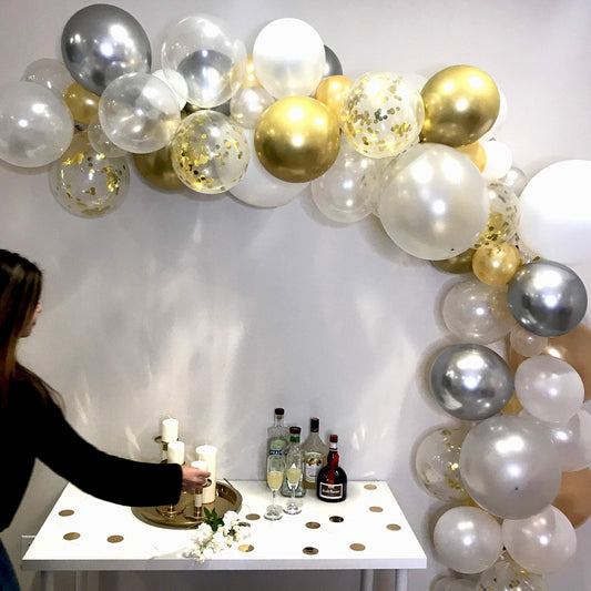 White & Gold Balloon Garland