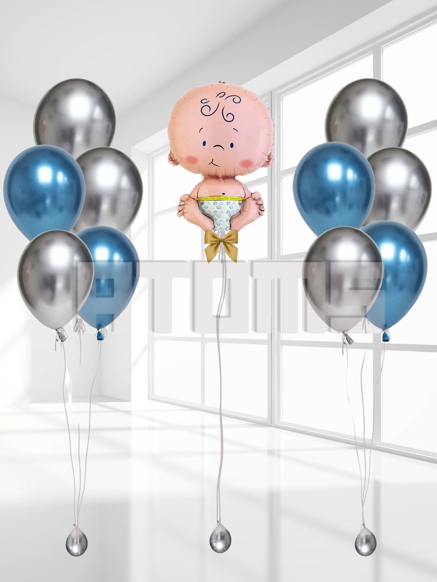 Baby Shower Mini Balloon Bunch (Blue)