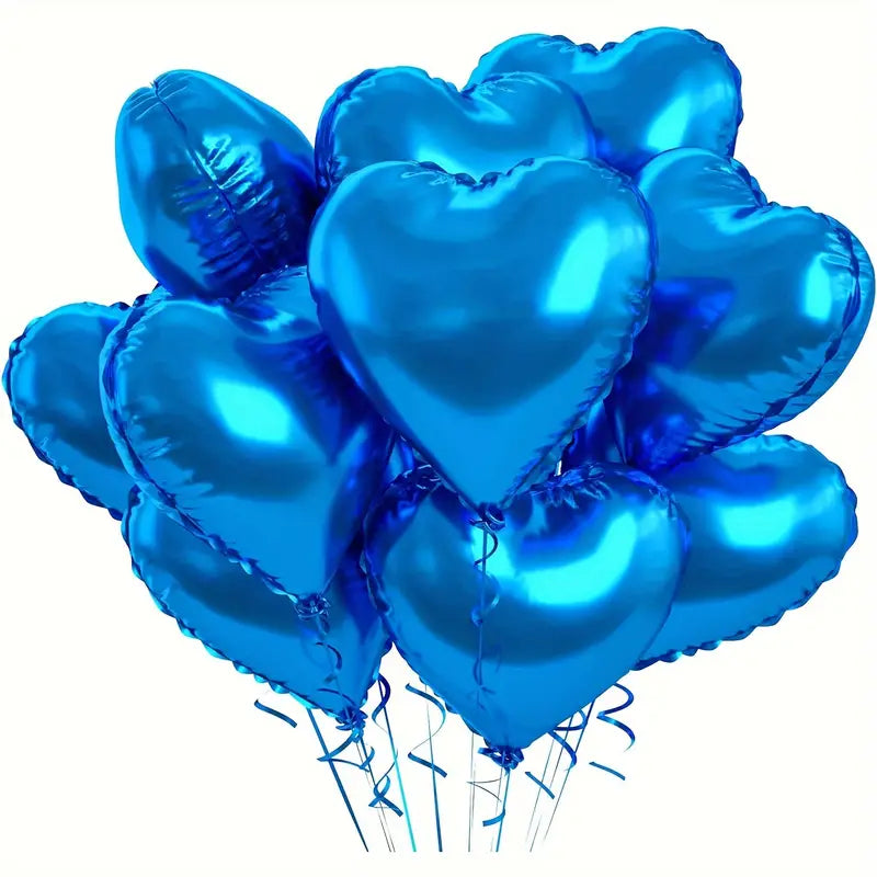 Valentines  Helium  Blue Heart Balloons