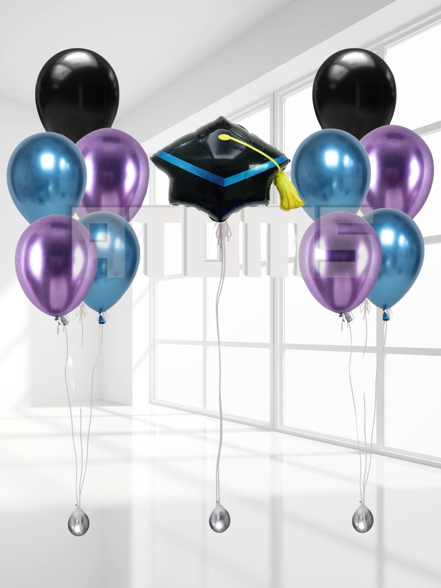 Graduation Helium Balloon (Purple & Blue)