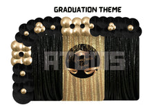 Load image into Gallery viewer, Pink Theme Graduation Curtains Setup
