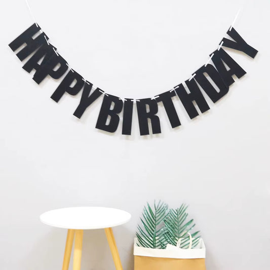 Black Birthday Banner