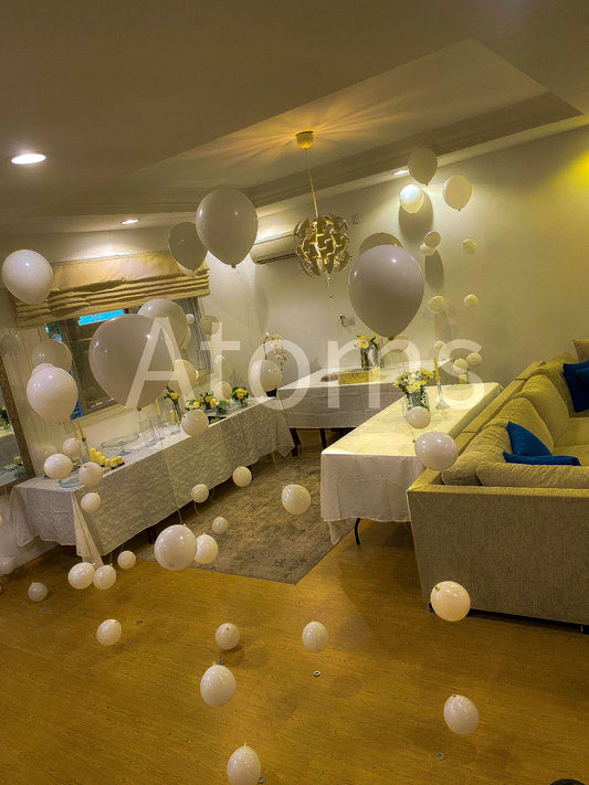 White Helium Balloon Bunches