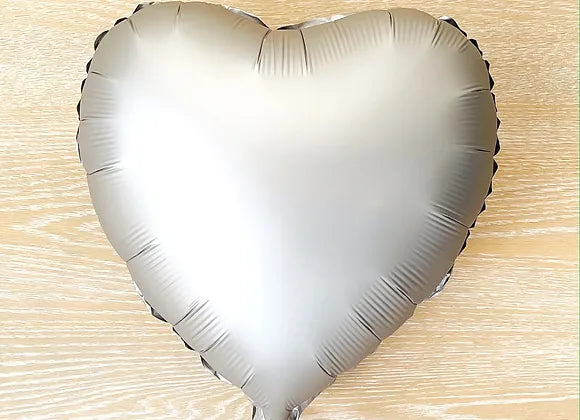 Matte Silver Heart Balloon