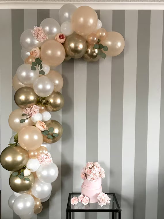 Gold & pearl rosegold Balloon Garland