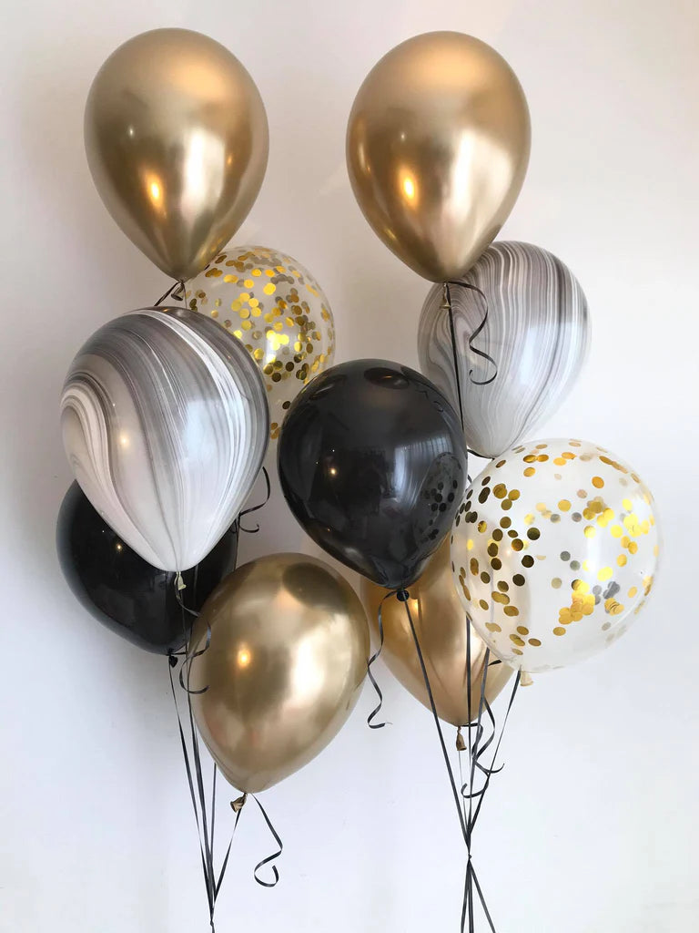 Black & Gold Balloon Bunch