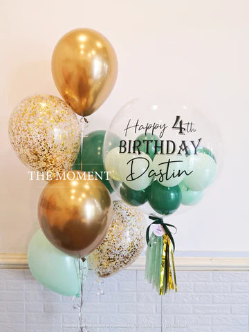 Oliver Green & Gold Balloon Bunch