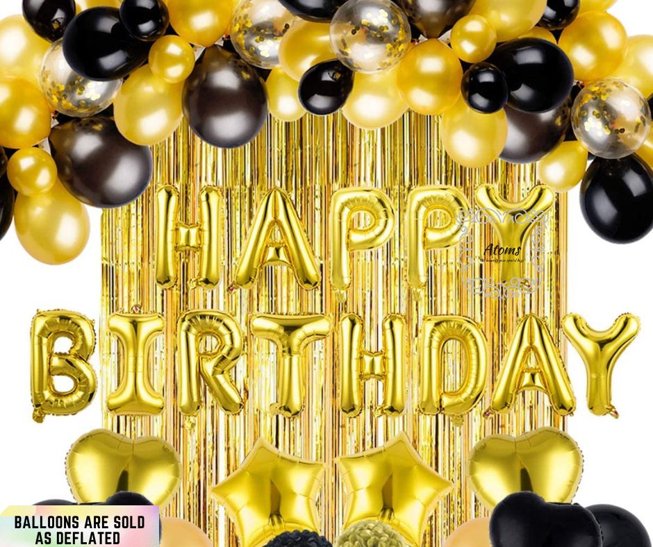 Black & Gold Birthday Set