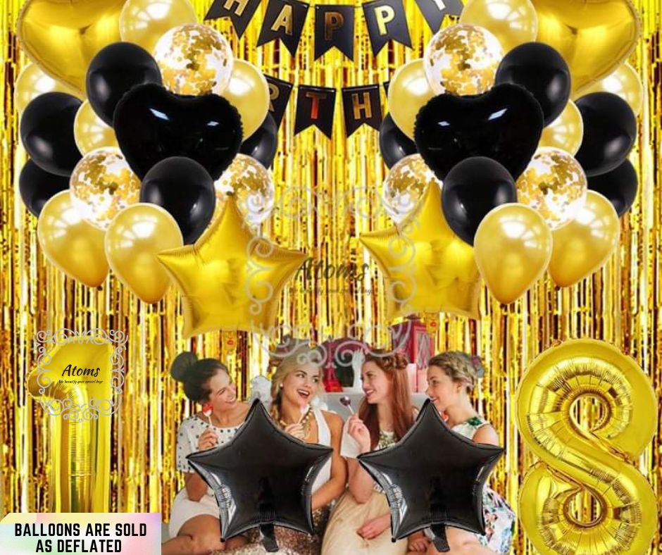 Black & Gold Birthday Set