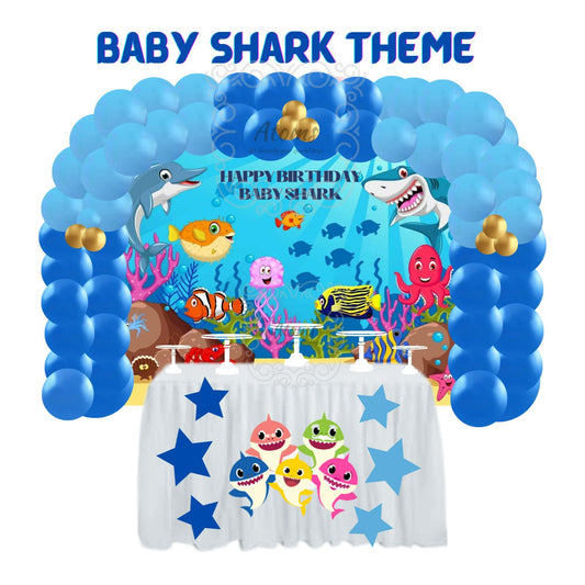 Baby Shark Gold Setup - Balloon Arch - Atoms Qatar