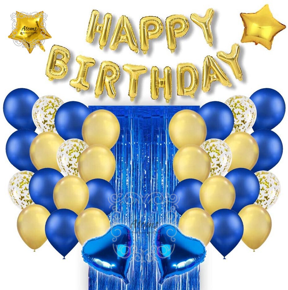 Gold  & Blue Birthday Set