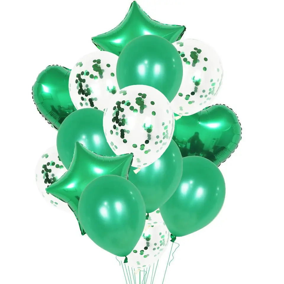 Green Helium Balloon Bunch