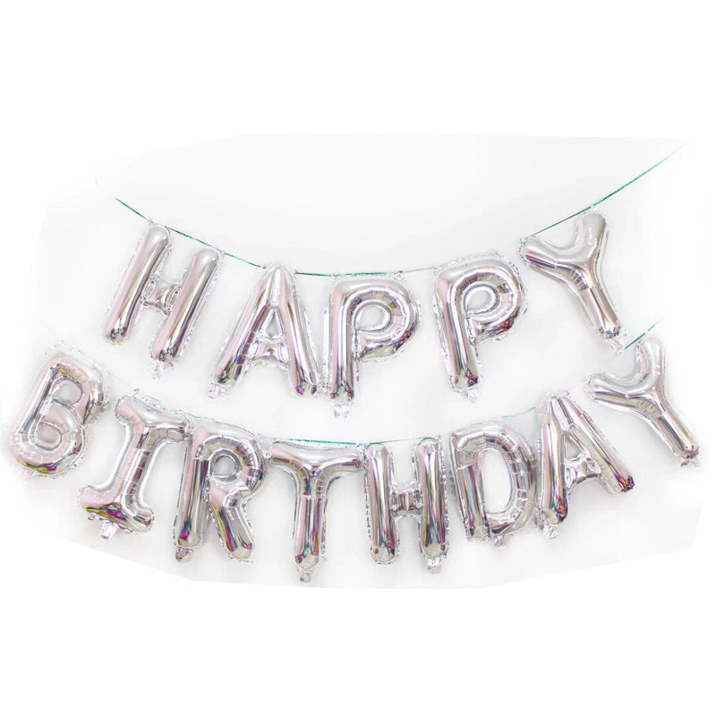 Silver Happy Birthday Foil Balloon