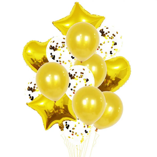 Gold Helium Balloon Bunch