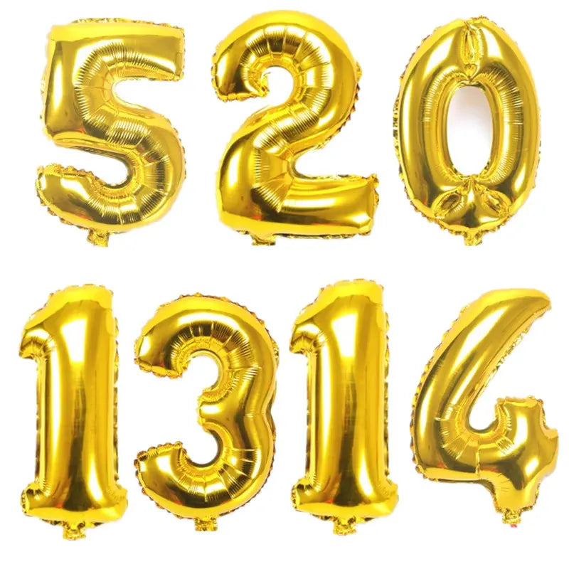 Gold Number Balloon
