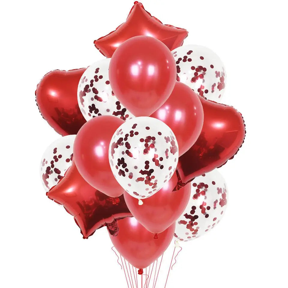 Red Helium Balloon Bunch