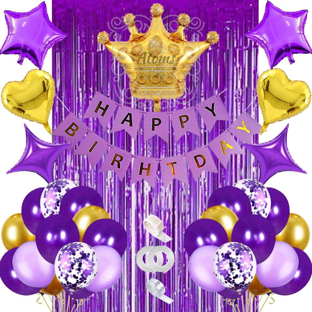 Purple Gold Birthday Set