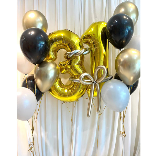 Black & Gold Balloon Bunch