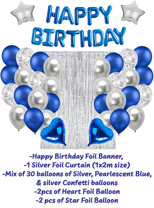 Blue & Silver Birthday Set