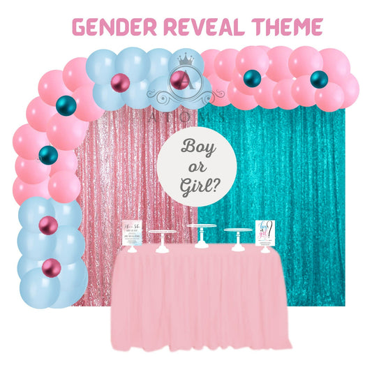 Pink Blue Gender Revel Curtain Setup