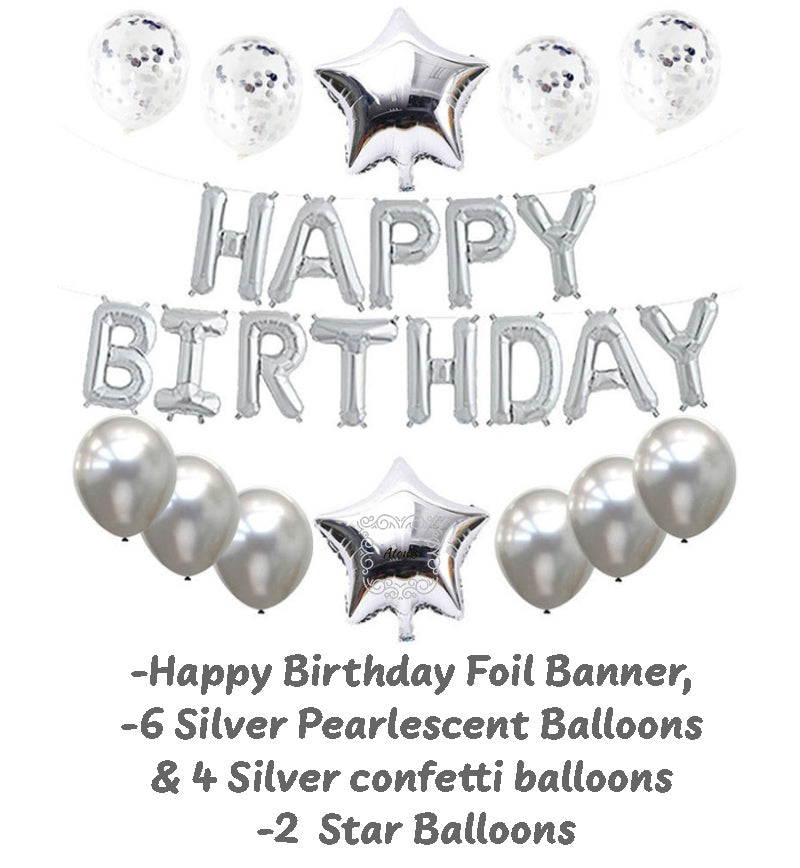 Minimal Silver Birthday Set